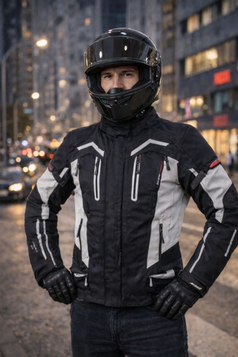 Windtech Dört Mevsim Erkek Uzun Enduro Model Mont Siyah,beyaz