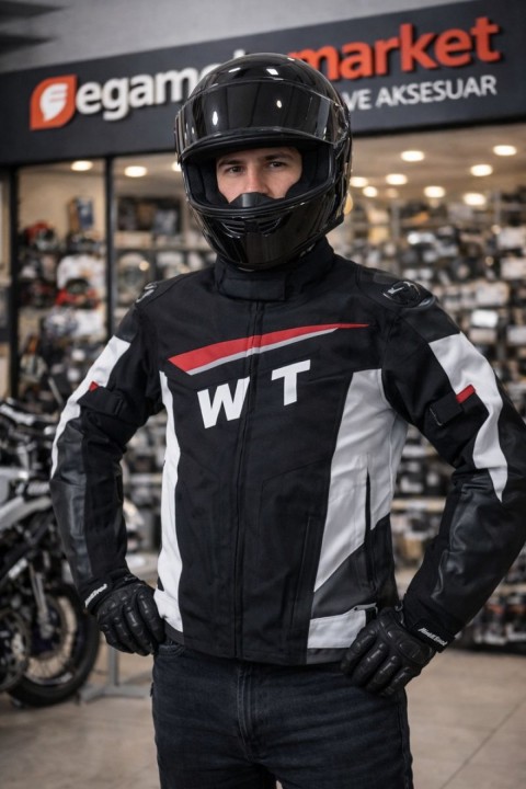 Windtech Wt Blackguard Erkek Mont 4 Mevsim Deri Korumalı Motosiklet Montu