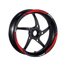 Yamaha Xmax 125 / 250 / 300 / 400 Kırmızı M Power 1 Set Jant Şeridi Tek Jant İçin 2010-2024