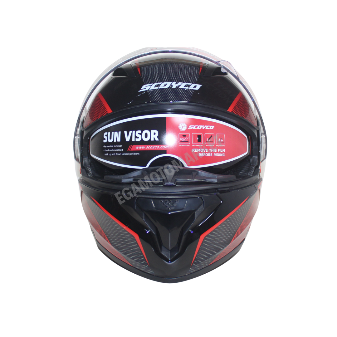 Scoyco Night Ff-868 Çene Açılır Kask – Güneş Vizörlü, Dot-ce