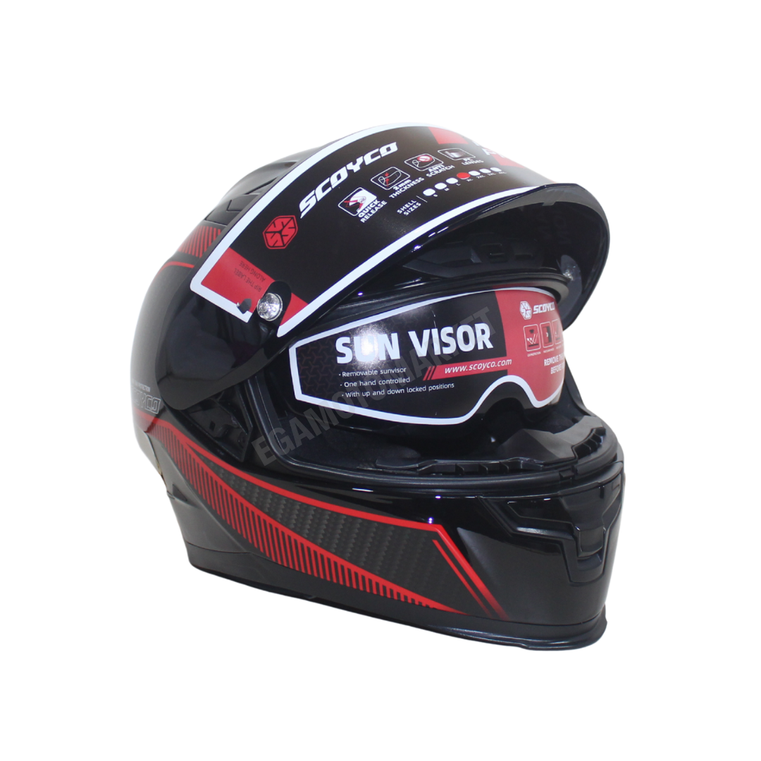 Scoyco Fire Ff-871 Full Face Kask – Güneş Vizörlü Dot-ce