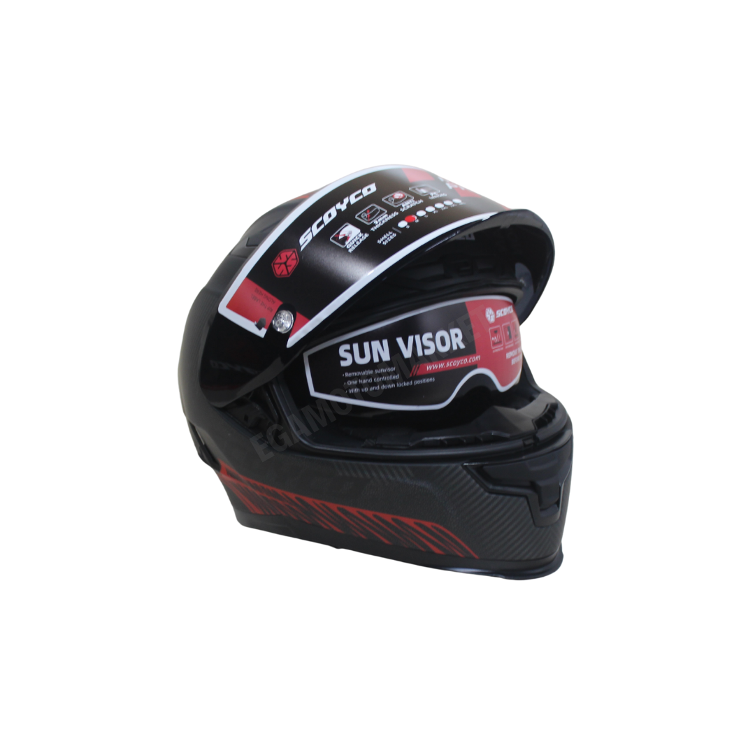 Scoyco Freedom Full Face Kask – Güneş Vizörlü Dot-ce
