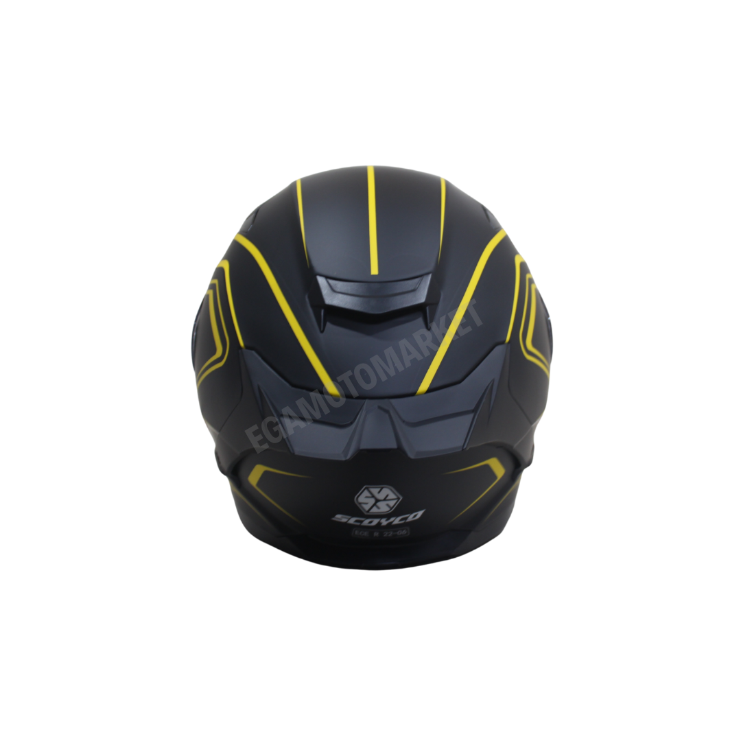 Scoyco M-871 Flash Full Face Kask – Güneş Vizörlü, Dot-ce Onaylı, Siyah
