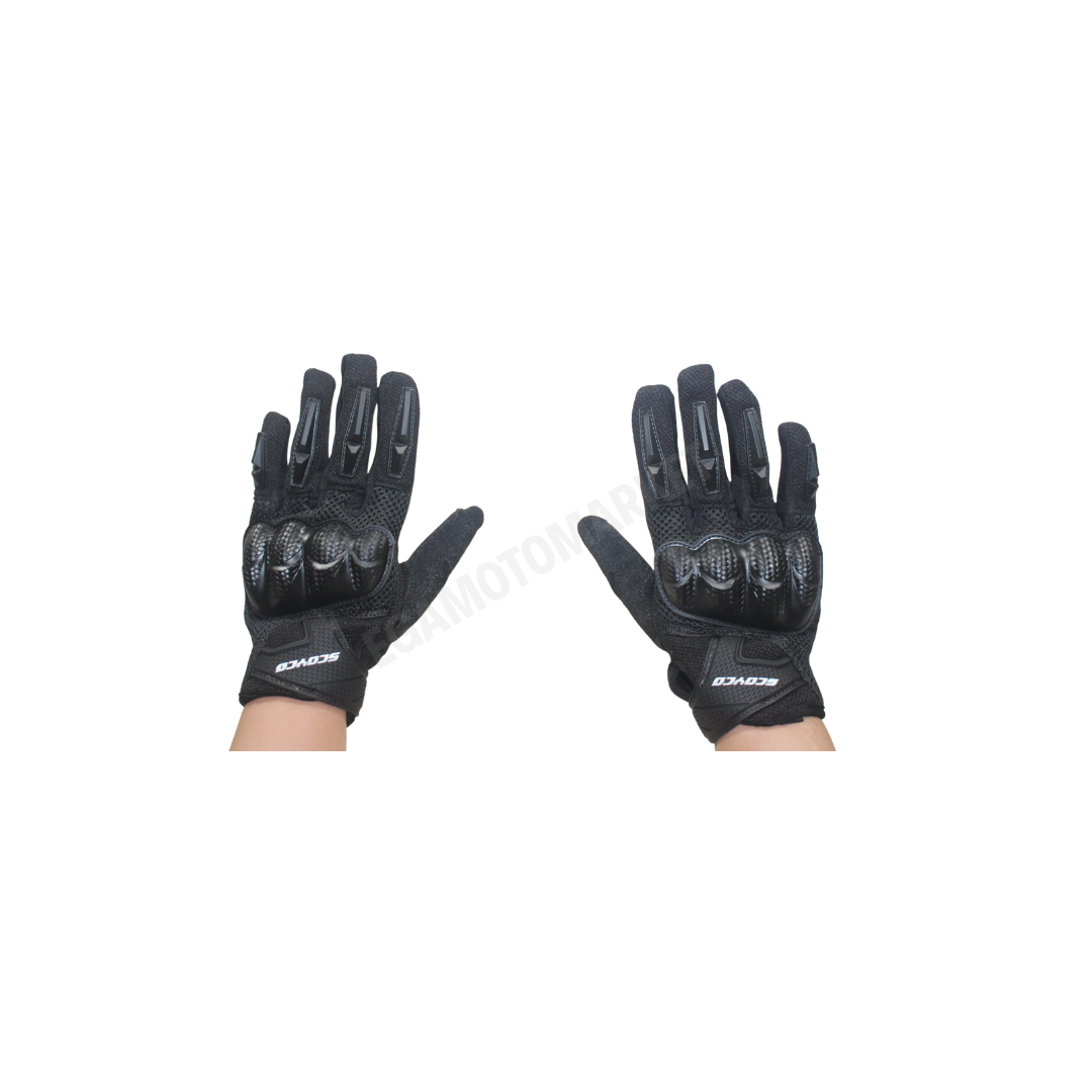 Scoyco Mc58 Black Motosiklet Eldiveni Black – Siyah Neopren, Full Koruma, Dokunmatik, Spor Kesim