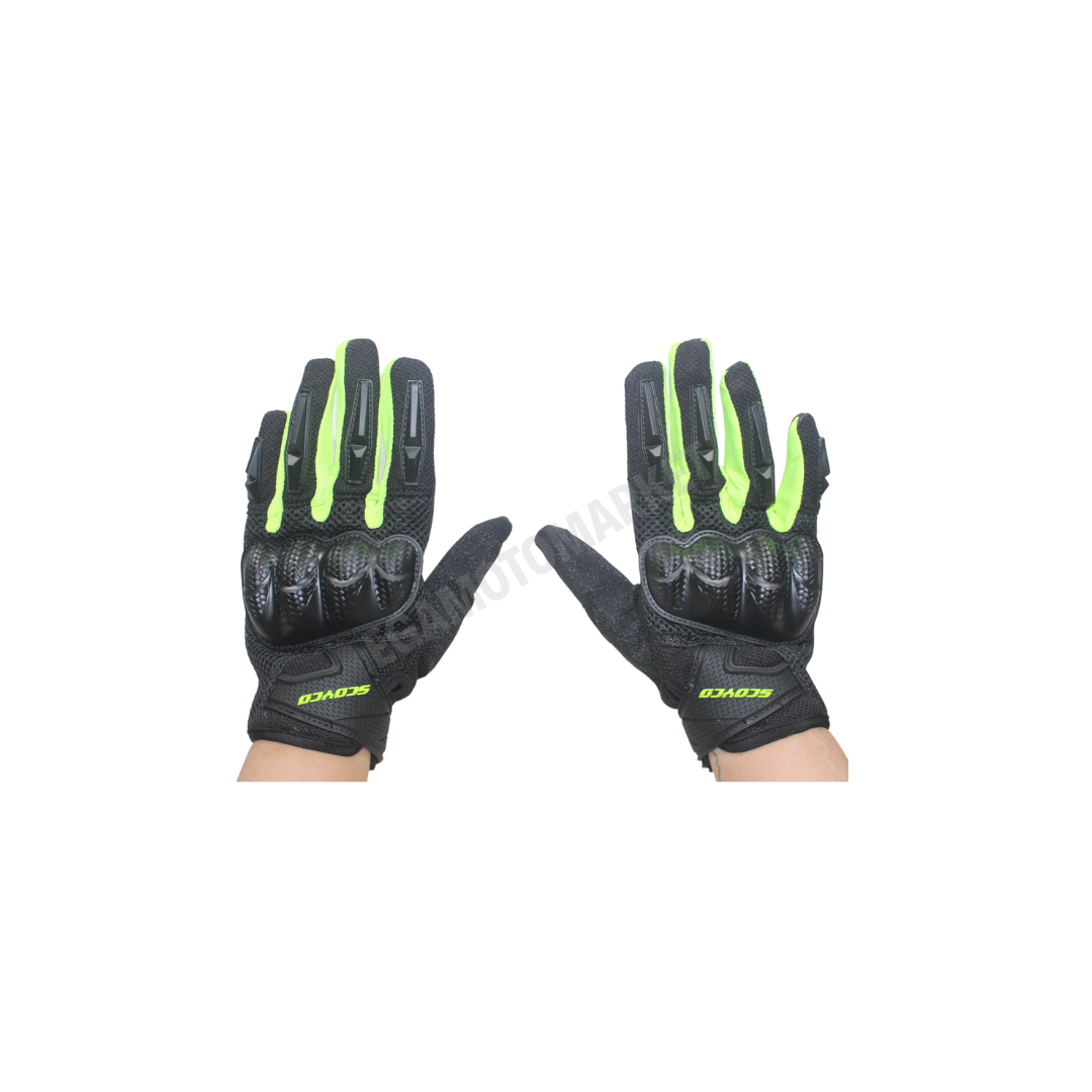 Scoyco Mc58 Motosiklet Eldiveni Green – Yeşil,siyah Neopren, Full Koruma, Dokunmatik, Spor Kesim