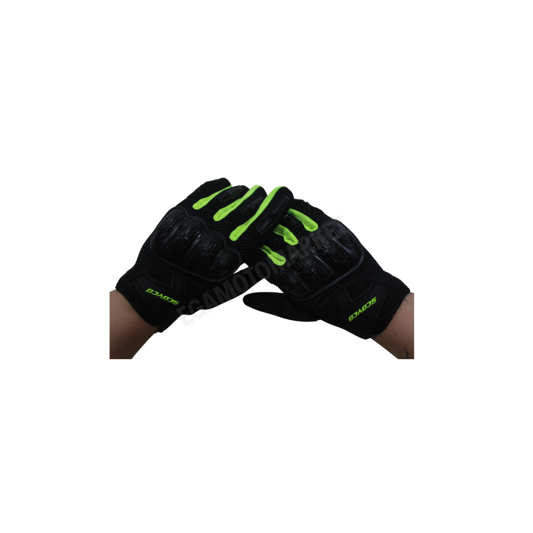 Scoyco Mc58 Motosiklet Eldiveni Green – Yeşil,siyah Neopren, Full Koruma, Dokunmatik, Spor Kesim