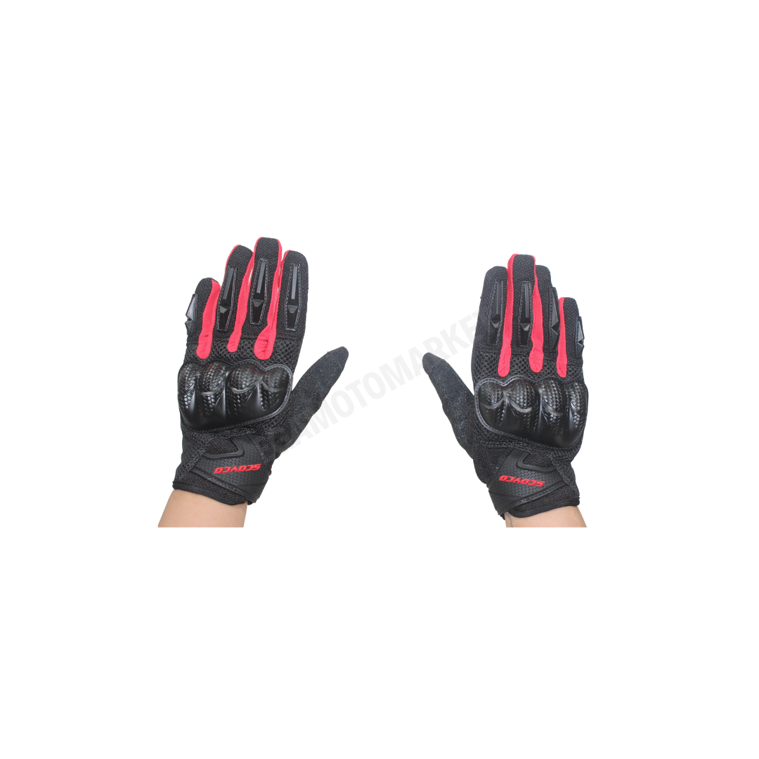 Scoyco Mc58 Motosiklet Eldiveni Red – Kırmızı Neopren, Full Koruma, Dokunmatik, Spor Kesim