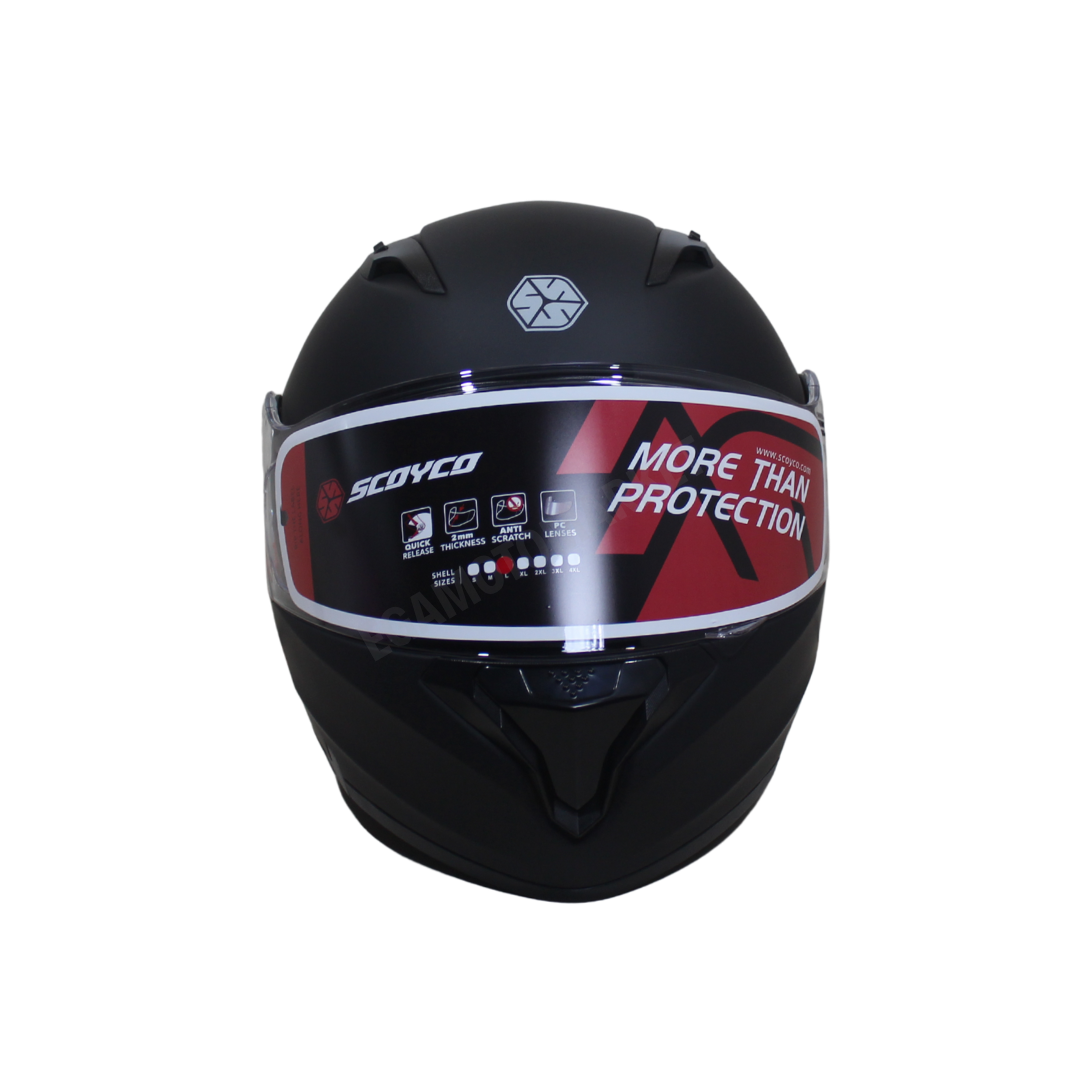 Scoyco Night Ff-868 Çene Açılır Kask Mat Siyah – Güneş Vizörlü, Dot-ce