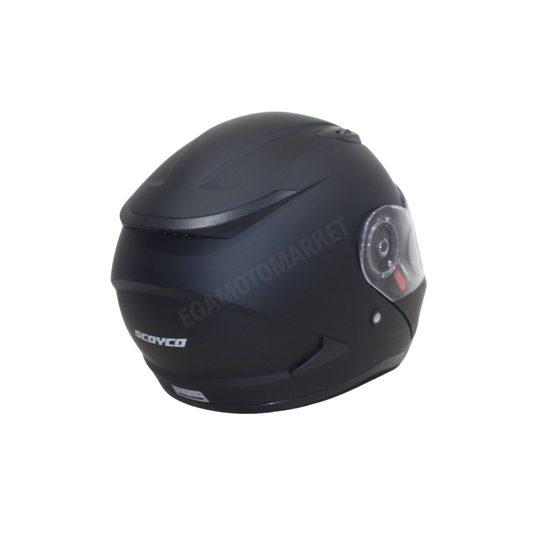 Scoyco Night Ff-868 Çene Açılır Kask Mat Siyah – Güneş Vizörlü, Dot-ce