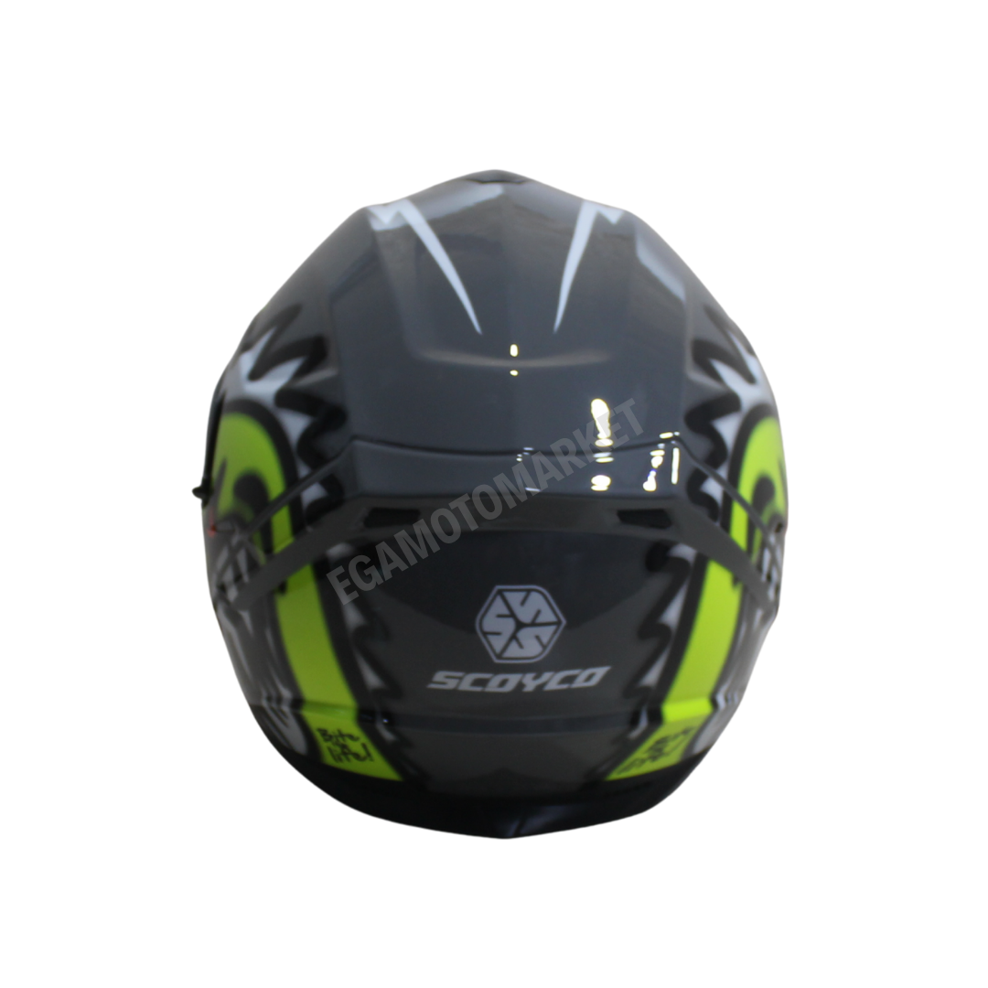 Scoyco Shark Full Face Kask – Güneş Vizörlü Dot-ce