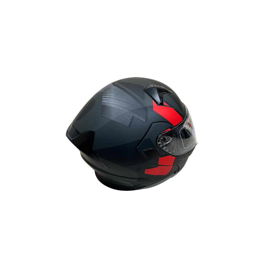 Şehir İçi Kullanım İçin Konforlu Modüler Kask Jk Parlak Siyah, Kırmızı 1