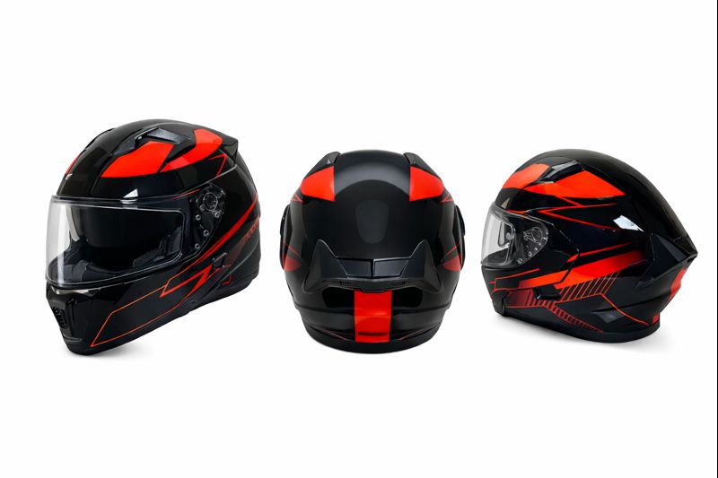 Şehir İçi Kullanım İçin Konforlu Modüler Kask Jk Parlak Siyah, Kırmızı 2 Şehir İçi Kullanım İçin Konforlu Modüler Kask Jk Parlak Siyah, Kırmızı 2