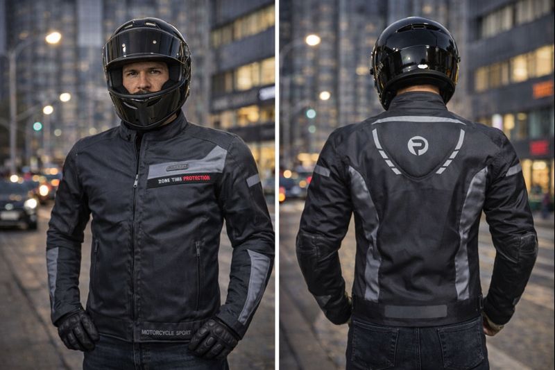 Snl 5305 Gray 4 Mevsim Kısa Motosiklet Montu – Siyah,gri Ce Koruma, Su Geçirmez, Reflektörlü