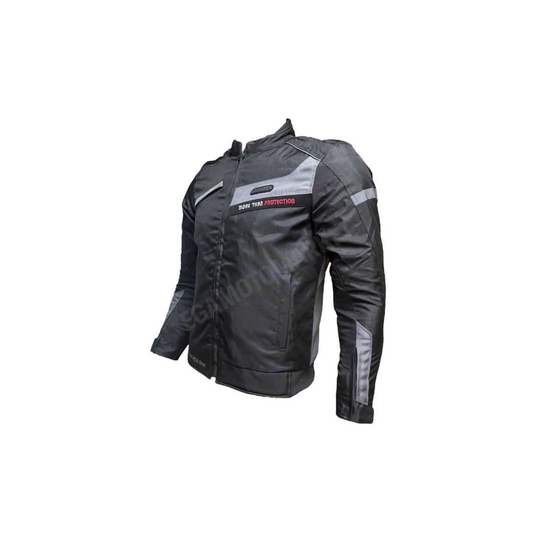 Snl 5305 Gray 4 Mevsim Kısa Motosiklet Montu – Siyah,gri Ce Koruma, Su Geçirmez, Reflektörlü