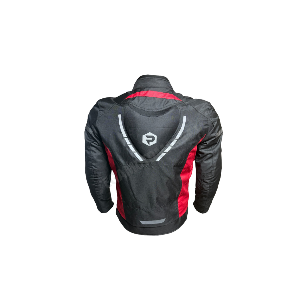 Snl 5305 Red 4 Mevsim Kısa Motosiklet Montu – Siyah,kırmızı Ce Koruma, Su Geçirmez, Reflektörlü