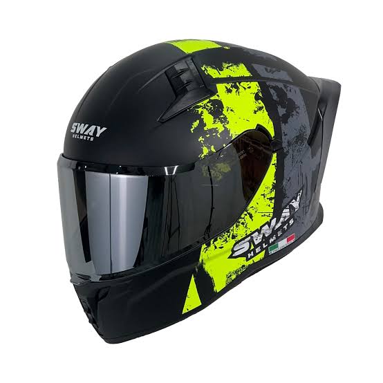 Sway 869 Snatch Kask Black Yellow Full Face Kask