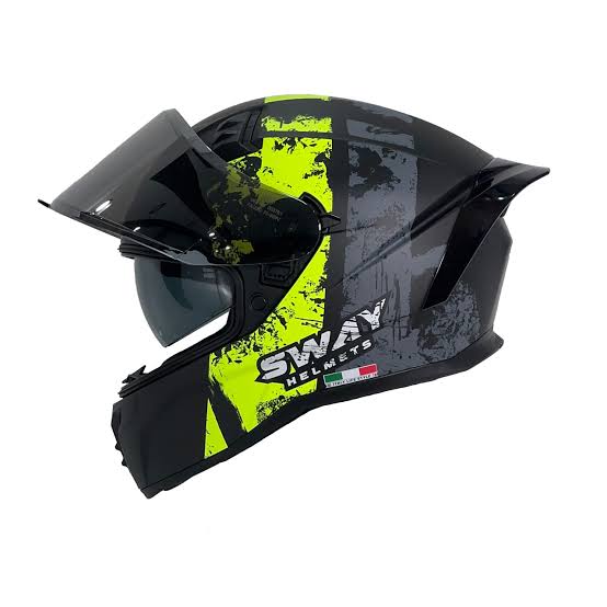 Sway 869 Snatch Kask Black Yellow Full Face Kask