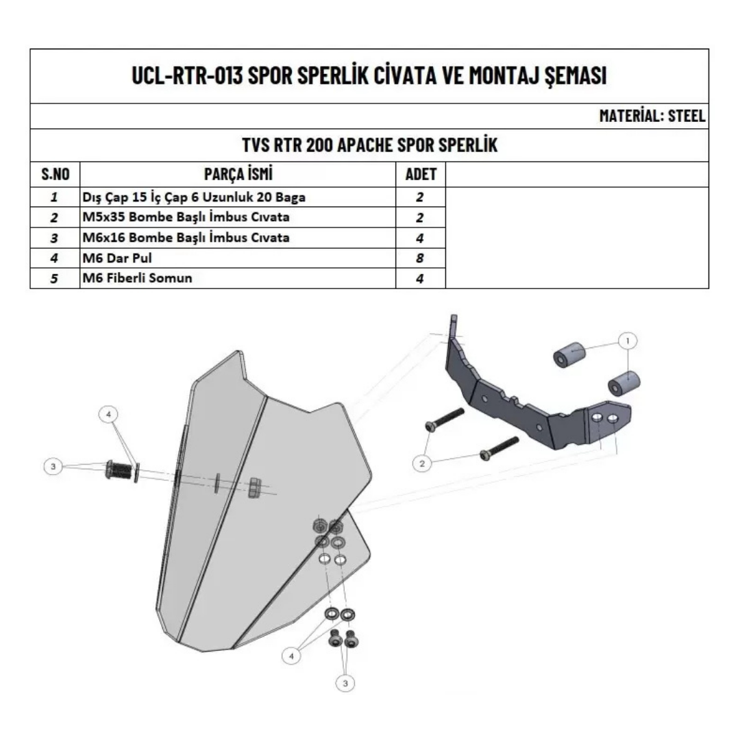 Tvs Rtr 200 Ön Spor Cam (siperlik) E5