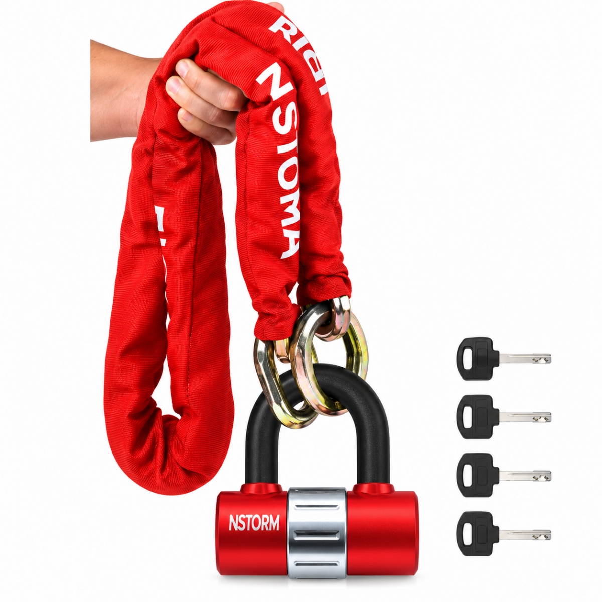 U Bar Şifreli Kesilmez Zincir Kilit 1.5 Metre - 10mm Kalınlık Insıgma (kırmızı) U Bar Şifreli Kesilmez Zincir Kilit 1.5 Metre - 10mm Kalınlık Insıgma (kırmızı)