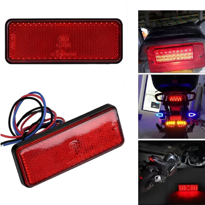 Universal Arka Reflektör (çakarlı) 18 Led'li (çakar Ve Düz Mod)