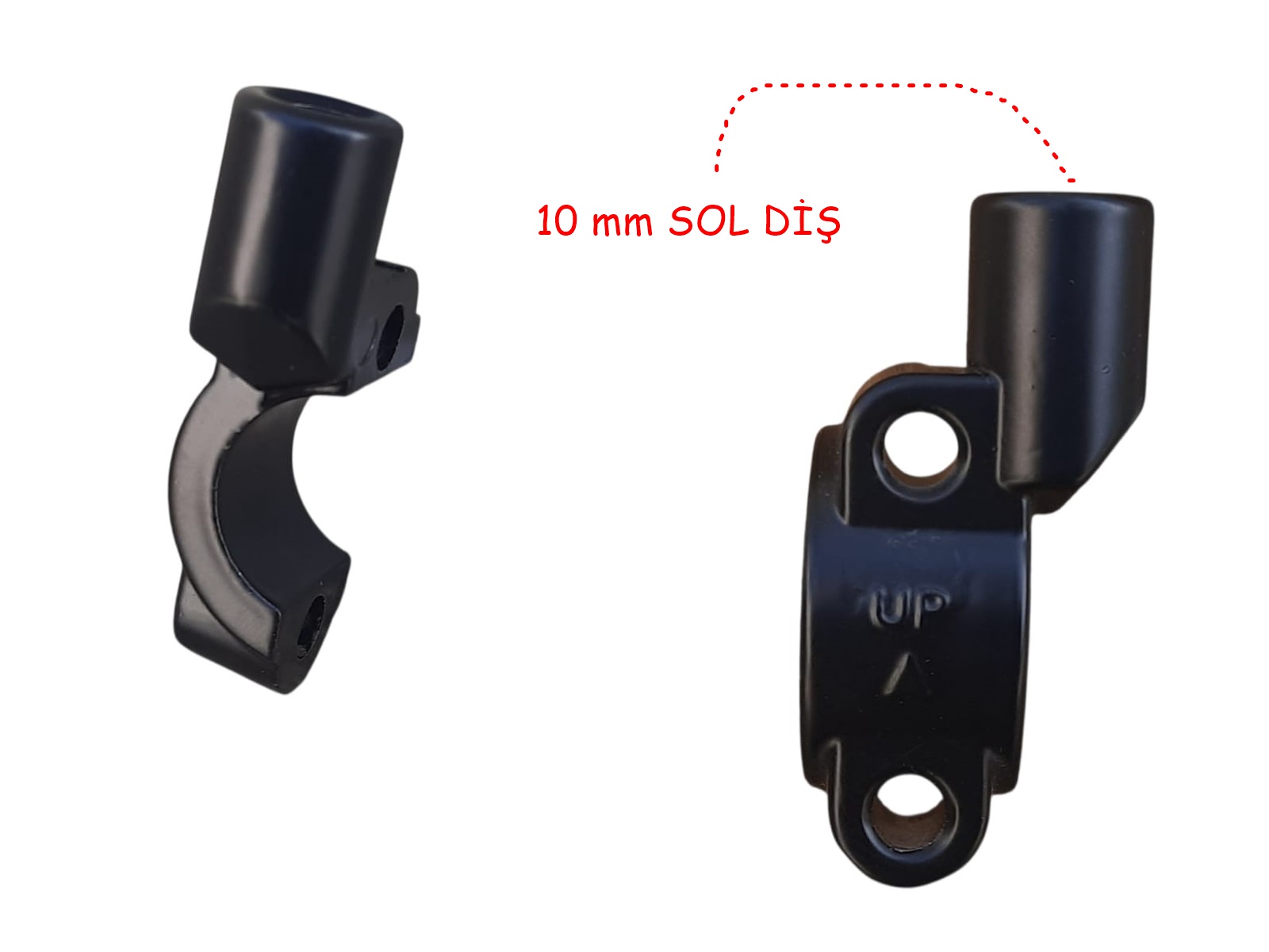 Universal Gidon Ayna Bağlantı Kelepçesi (yarım Şaşı) 10mm Ters Diş