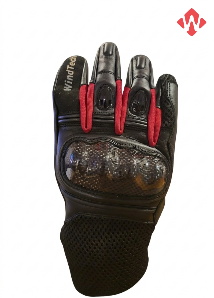 Windtech Carbon-x Pro Tam Eldiven Siyah-kırmızı