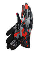 Windtech Motorcu Eldiveni Gri-kırmızı Kamuflaj