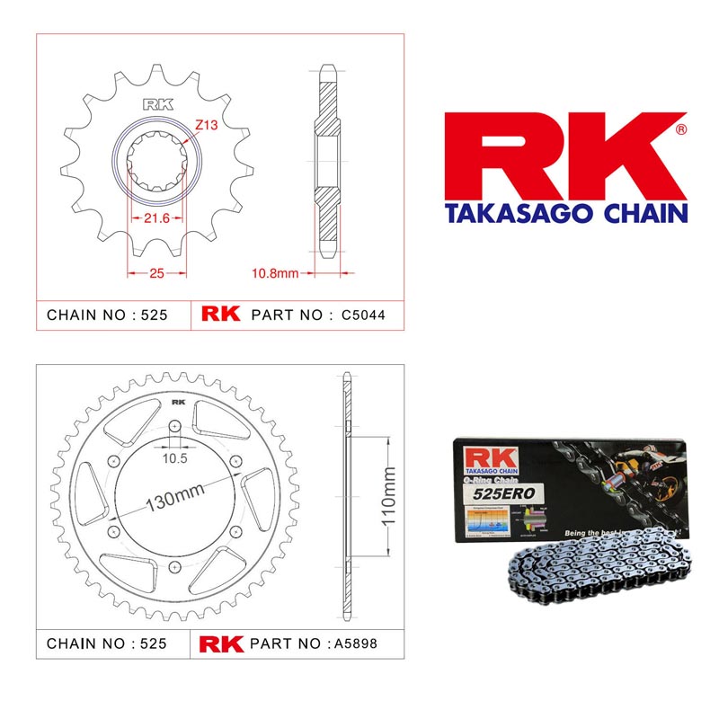 Yamaha Yzf R6 Zincir Ve Dişli Seti O-ringli Rk 2006-2020
