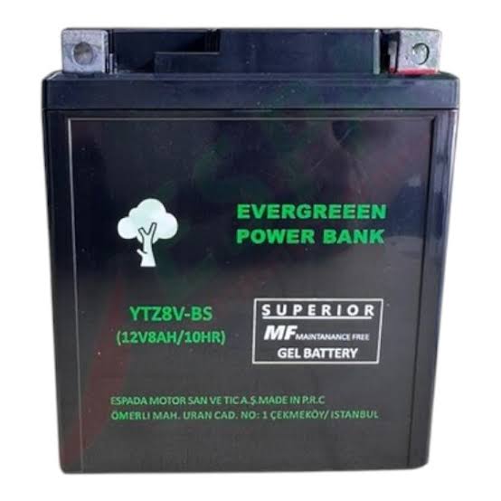 Ytz8v-bs Akü, Xmax-nmax-mt25-pcx125 - Sh125 (113*69*132) Evergreen